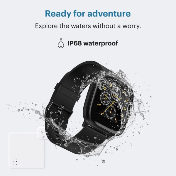 Noise Qube with 1.4 Full Touch display, Multi-Sports modes, 7-day Battery,Spo2 Smartwatch (Black Strap, Regular)