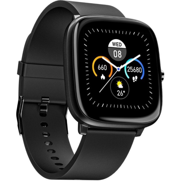 Noise Qube with 1.4 Full Touch display, Multi-Sports modes, 7-day Battery,Spo2 Smartwatch (Black Strap, Regular)
