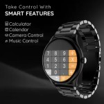 Pebble Cosmos Bold Pro 1.39 HD Display Luxury Metal Straps, BT Calling Voice Assistant Smartwatch (Black Strap, Free Size)
