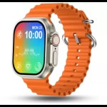 Pebble Cosmos Engage 1.95 Inch Smartwatch Largest Display, Wireless Charging Smartwatch Orange Strap