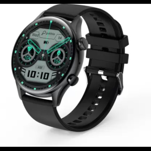 Pebble Cosmos luxe 1.36 AMOLED Always-on Display Bluetooth calling Smartwatch Matte Black