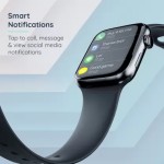 Pebble Frost 1.87'' BT Calling with 2.5D Curved HD Display, AI Voice Assisst Smartwatch Black