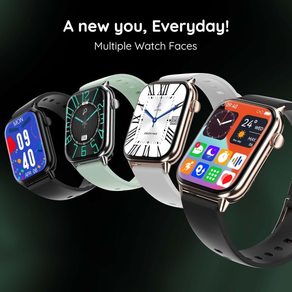 Pebble Orion Smart Watches for men & Women| 1.91 High Resolution Curved Display|Ultra Thin Dial|BT Calling|24 Hour Health Rate checking|Temp, SoP2, Heart Rate|Pincode Locking System| Mint Green
