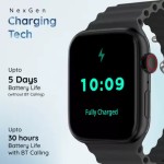 Pebble Frost Pro 1.96 Infinite Display, BT Calling, Rotating Crown, AI voice assistant Smartwatch (Jet Black Strap, Free Size)