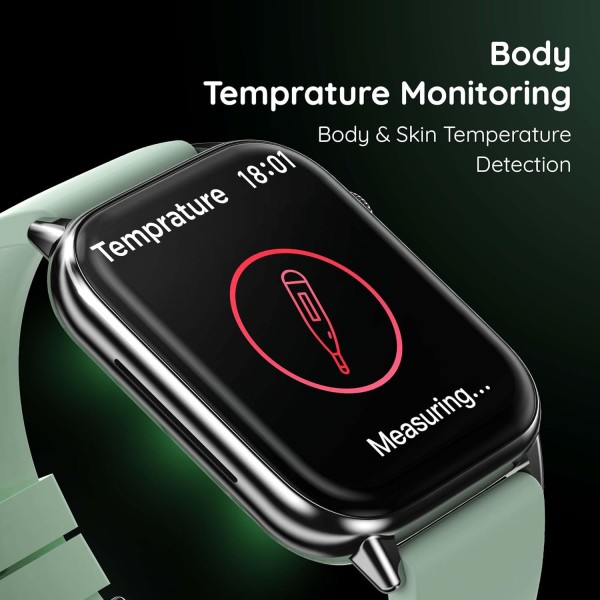 Pebble Orion Smart Watches for men & Women| 1.91 High Resolution Curved Display|Ultra Thin Dial|BT Calling|24 Hour Health Rate checking|Temp, SoP2, Heart Rate|Pincode Locking System| Mint Green