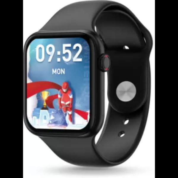 Pebble Frost 1.87'' BT Calling with 2.5D Curved HD Display, AI Voice Assisst Smartwatch Black