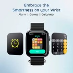 Pebble Frost Pro 1.96 Infinite Display, BT Calling, Rotating Crown, AI voice assistant Smartwatch (Jet Black Strap, Free Size)