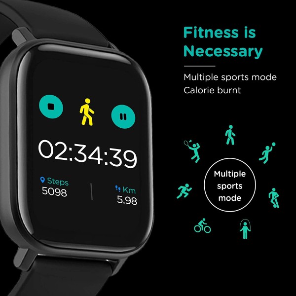 Pebble Pace Smart Watch with Oximeter Function (Black)