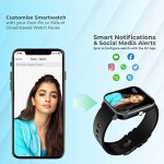 pTron Pulsefit Pro Bluetooth Calling Smartwatch, 1.69 Full Touch Color Display Black