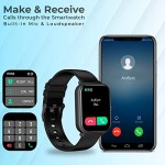 pTron Pulsefit Pro Bluetooth Calling Smartwatch, 1.69 Full Touch Color Display Black