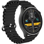 PLAYFIT FLAUNT2 with 1.43'' AMOLED, Rotary Crown, 2.5D All-View Display with BT Calling Smartwatch (Black Strap, Free Size) (un box)