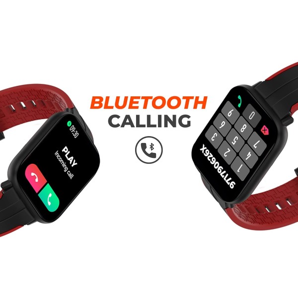 PLAYFIT XLPRO_Black+Red, IPS Display, IP67 Dust, Sweat & Water resistant, Full Metal Dial Design,(unbox)