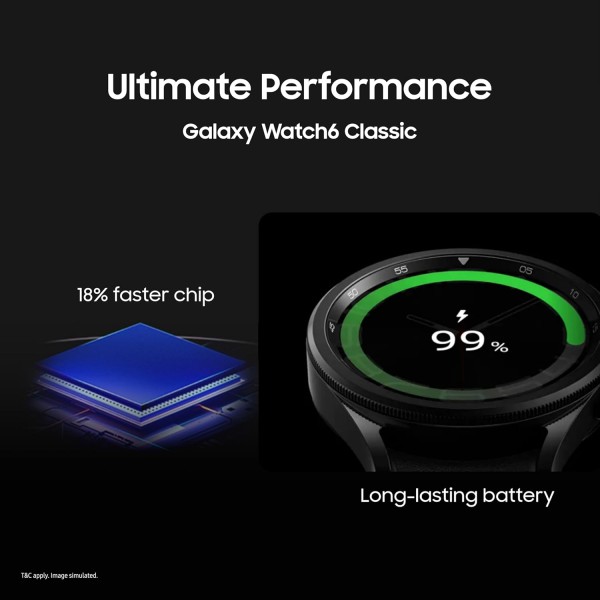 Samsung Galaxy Watch6 Classic Bluetooth (43mm, Silver, Compatible with Android only) | Introducing BP & ECG Features