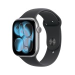 Apple Watch Series 11 GPS 46mm Jet Black Aluminium Case with Black Sport Band - S/M