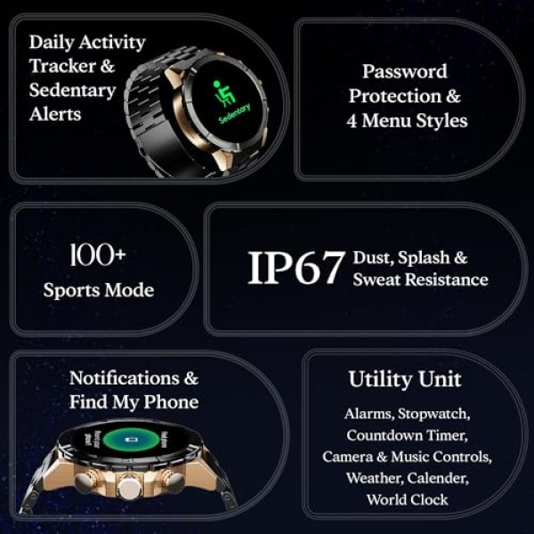 boAt Enigma X500 Smart Watch 1.43 Inch AMOLED Display, Bluetooth Calling Jet Black