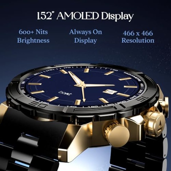 boAt Enigma X500 Smart Watch 1.43 Inch AMOLED Display, Bluetooth Calling Jet Black