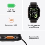 Apple Watch Ultra 3 GPS + Cellular 49mm Black Titanium Case with Black/Charcoal Trail Loop - S/M