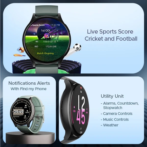 boAt Lunar Prime 1.45 AMOLED Display, BT Calling Smartwatch Sage Green Strap