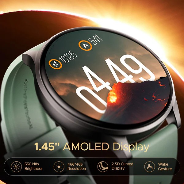 boAt Lunar Prime 1.45 AMOLED Display, BT Calling Smartwatch Sage Green Strap