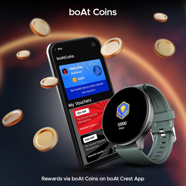 boAt Lunar Prime 1.45 AMOLED Display, BT Calling Smartwatch Sage Green Strap