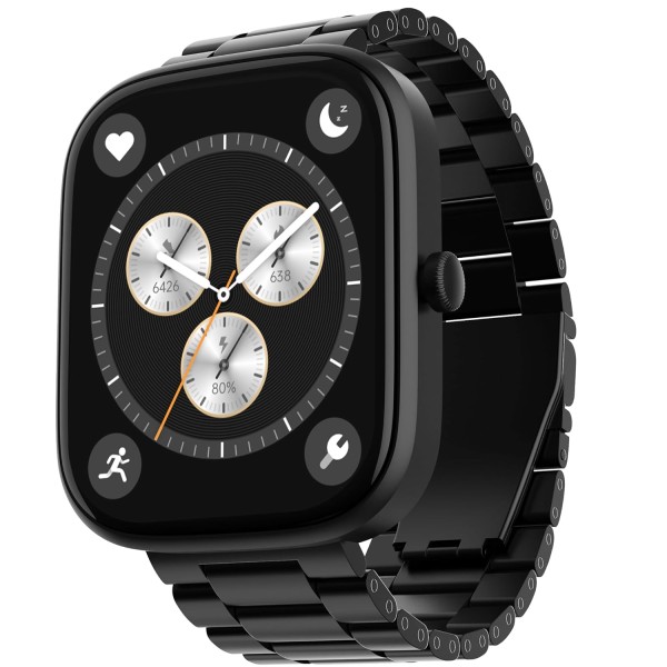 boAt Ultima Prism Smart Watch with 1.96 AMOLED Display, BT Calling Female Wellness (Steel Black)