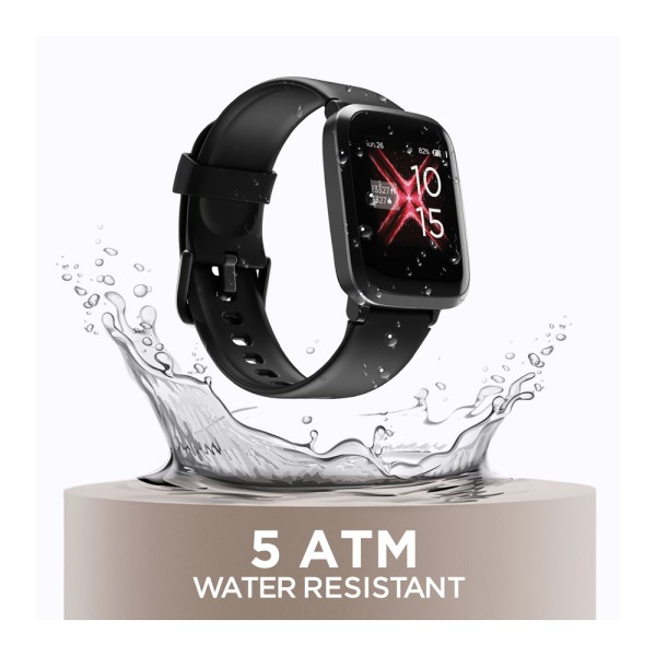 BoAt Storm Smart Watch Curved Display Bluetooth 33mm 5ATM Water Resistant Design Black Strap