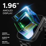 boAt Ultima Prism Smart Watch with 1.96 AMOLED Display, BT Calling Female Wellness (Steel Black)