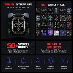 boAt Wave Armour 2 Smart Watch with 1.96 HD Display,BT Calling, Coins, Rugged Design,100 Watch (Active Black)