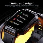 boAt Wave Armour with 1.83 HD Display, Bluetooth Calling, Rugged Design Active Black with Silver Dial
