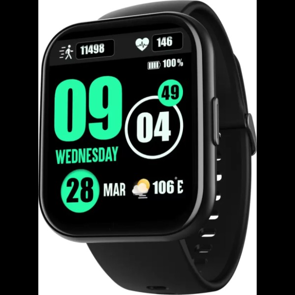 boAt Wave Neo Plus with 1.96 HD Display, BT Calling Smartwatch (Active Black Strap, Free Size)