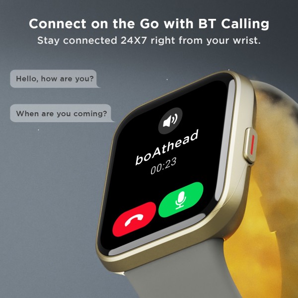 boAt Wave Connect with Bluetooth Calling Voice Smartwatch Grey Strap Free Size
