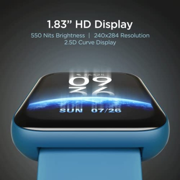 boAt Wave Call Plus Smart Watch with 1.83 HD Display, ENx Tech(Clear Calls (Midnight Blue)