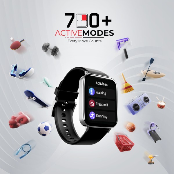 boAt Wave Elite with 1.69 HD Display 700 Black Strap Free Size