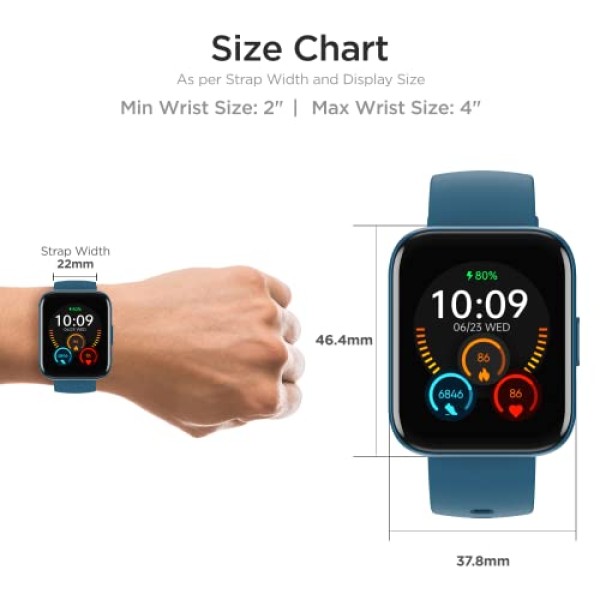 boAt Wave Call Plus Smart Watch with 1.83 HD Display, ENx Tech(Clear Calls (Midnight Blue)
