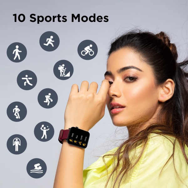boAt Wave Lite Smartwatch with 1.69 HD Display Sleek Metal Body HR and SpO2 Level Monitor Scarlet Red