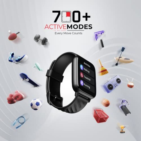 boAt Wave Prime47 Smart Watch with 1.69 HD Display, 700+ Active Modes (Matte Black)