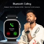 boAt Wave Genesis with 1.96'' HD Display, BT Calling, Functional Crown & Metal Body Smartwatch Black Strap, Free Size