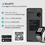 Boult Drift BT Calling 1.69 HD Display, 140 Watchfaces 475Nits Brightness, IP68 Smart watch Grey Strap Free Size