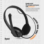 Dyazo Computer Wired Headphones | Headset with Mic | 3.5 MM Jack Compatible for Laptops | Pc | Notebooks (Black)