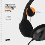 Dyazo Computer Wired Headphones | Headset with Mic | 3.5 MM Jack Compatible for Laptops | Pc | Notebooks (Black)