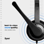 Dyazo Computer Wired Headphones | Headset with Mic | 3.5 MM Jack Compatible for Laptops | Pc | Notebooks (Black)