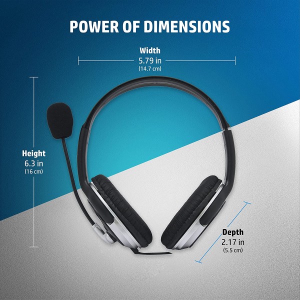Hp wired on ear headphones with mic