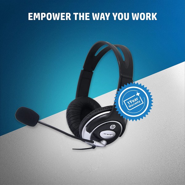 Hp wired on ear headphones with mic