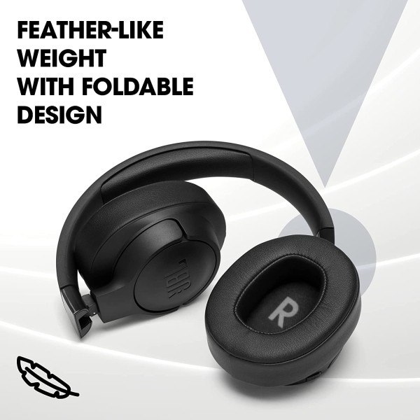 JBL Tune 760NC, Mic, up to 50 Hours Playtime, JBL Pure Bass, Google Fast Pair, Dual Pairing, AUX & Voice Assistant Support (Black)