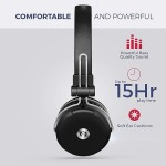 MuveAcoustics Impulse2PRO MA-1600SB Wireless On-Ear Headphones with Mic and Integrated Controls (Steel Black)