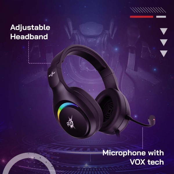 Redgear Cosmo Spectre Wired Over Ear Headphones with Mic (Black)