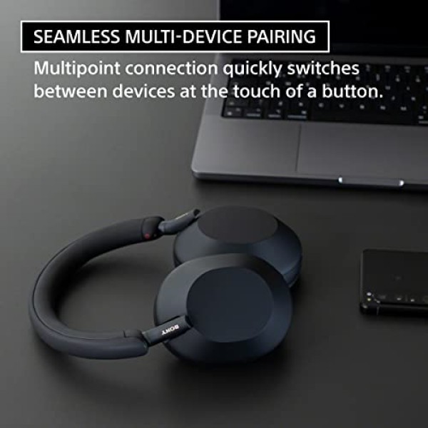 Sony WH-1000XM5 Best Active Noise Cancelling Wireless Bluetooth Over Ear Headphones with Mic for Clear Calling, up to 40 Hours Battery Black
