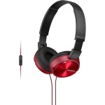 Sony mdrzx310ap over-head headphones with mic red