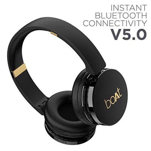 boAt Rockerz 370 Wireless Headphone with Bluetooth 5.0, Immersive Audio Black