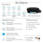 HP Ink Tank 416 WiFi Colour Printer Scanner and Copier for Home-Office High Capacity Tank Printer (Pre Ink Loaded)